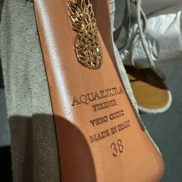 Aquazurra Sexy thing gray suede sandals size 38 - Picture 4 of 4